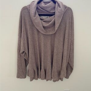 Maeve Taupe Cowl Neck Sweater 2X